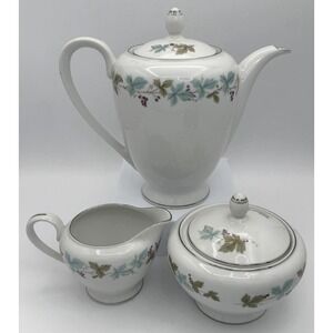 Vintage Fine China Japan 6701 Teapot Creamer & Sugar Bowl Schoenfeld‎ 1967 EUC